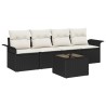Ensemble de Canapés avec coussin 5 pcs Noir polyrotin 518673518673