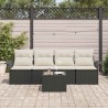 Ensemble de Canapés avec coussin 5 pcs Noir polyrotin 518673518673