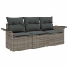 Ensemble de Canapés avec coussin 3 pcs Gris polyrotin 518678518678