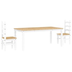 Ensemble à manger PANAMA 3 pcs blanc bois de pin massif 518679518679
