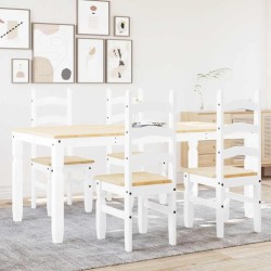 Ensemble à manger PANAMA 5 pcs blanc bois de pin massif 518680518680