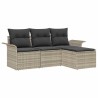 Ensemble de Canapés avec coussin 4 pcs Gris polyrotin 518682518682