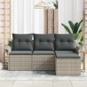 Ensemble de Canapés avec coussin 4 pcs Gris polyrotin 518682518682