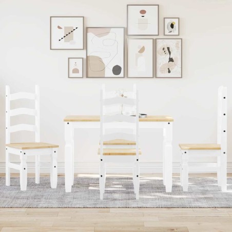 Ensemble à manger PANAMA 5 pcs blanc bois de pin massif 518685518685