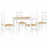 Ensemble à manger PANAMA 5 pcs blanc bois de pin massif 518685518685