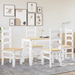 Ensemble à manger PANAMA 5 pcs blanc bois de pin massif 518685518685