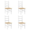 Ensemble à manger PANAMA 5 pcs blanc bois de pin massif 518685518685