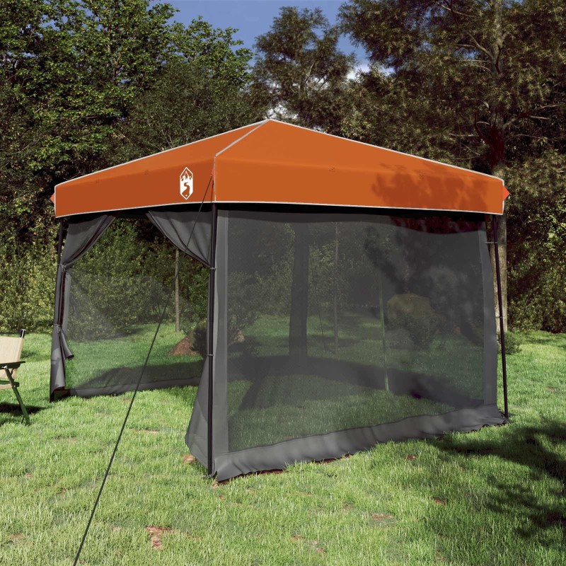 Ensemble de Tentes de Camping avec toit 2 pcs Gris et orange 518696518696