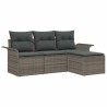 Ensemble de Canapés avec coussin 4 pcs Gris polyrotin 518697518697