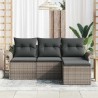 Ensemble de Canapés avec coussin 4 pcs Gris polyrotin 518697518697