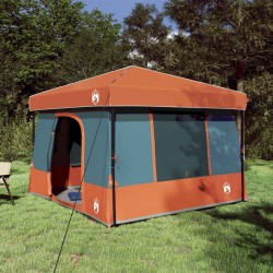 Ensemble de Tentes de Camping avec toit 2 pcs Gris et orange 518698518698