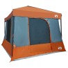 Ensemble de Tentes de Camping avec toit 2 pcs Gris et orange 518698518698