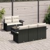 Ensemble de Canapés avec coussin 6 pcs Noir polyrotin 518699518699