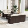 Ensemble de Canapés avec coussin 6 pcs Marron polyrotin 518700518700