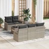 Ensemble de Canapés avec coussin 6 pcs Gris clair polyrotin 518701518701