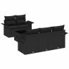 Ensemble de Canapés avec coussin 6 pcs Noir polyrotin 518702518702