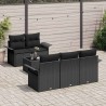 Ensemble de Canapés avec coussin 6 pcs Noir polyrotin 518702518702