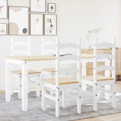 Ensemble à manger PANAMA 5 pcs blanc bois de pin massif 518705518705