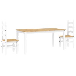 Ensemble à manger PANAMA 3 pcs blanc bois de pin massif 518706518706