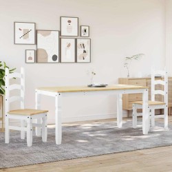 Ensemble à manger PANAMA 3 pcs blanc bois de pin massif 518706518706