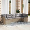 Ensemble de canapé de jardin avec coussin 7 pcs Beige polyrotin 518707518707