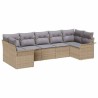 Ensemble de canapé de jardin avec coussin 7 pcs Beige polyrotin 518707518707