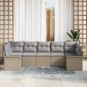 Ensemble de canapé de jardin avec coussin 7 pcs Beige polyrotin 518707518707