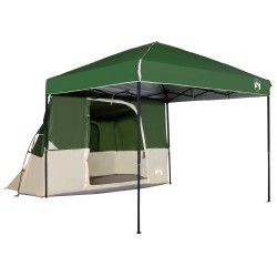 Ensemble de Tentes de Camping 2 pcs Vert Taffetas et Tissu 518708518708