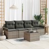 Ensemble de Canapés avec coussin 5 pcs Gris polyrotin 518709518709