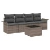 Ensemble de Canapés avec coussin 5 pcs Gris polyrotin 518709518709