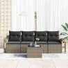 Ensemble de Canapés avec coussin 5 pcs Gris polyrotin 518709518709