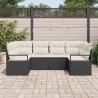 Ensemble de Canapés avec coussin 6 pcs Noir polyrotin 518711518711