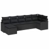 Ensemble de canapé de jardin 7 pcs Noir polyrotin 518712518712