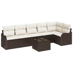 Ensemble de canapé de jardin Marron polyrotin 518713518713