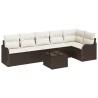 Ensemble de canapé de jardin Marron polyrotin 518713518713