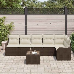 Ensemble de canapé de jardin Marron polyrotin 518713518713