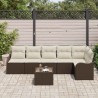 Ensemble de canapé de jardin Marron polyrotin 518713518713
