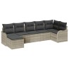 Ensemble de canapé de jardin 7 pcs Gris clair polyrotin 518716518716