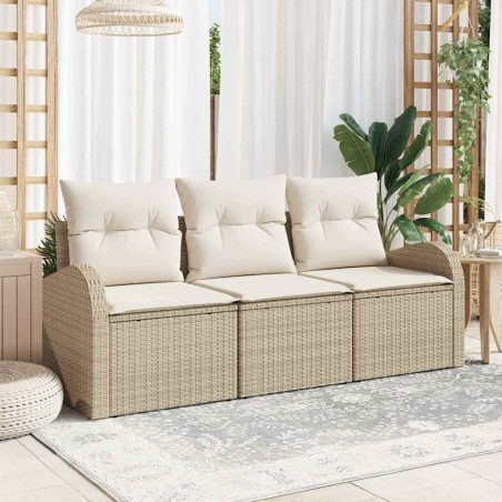 Ensemble de canapé de jardin Beige polyrotin 518717518717