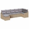 Ensemble de canapé de jardin 7 pcs Beige polyrotin 518719518719