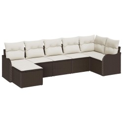Ensemble de canapé de jardin Marron polyrotin 518720518720