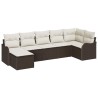 Ensemble de canapé de jardin Marron polyrotin 518720518720