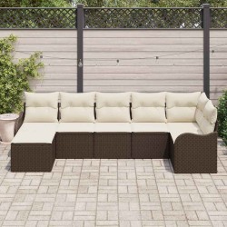 Ensemble de canapé de jardin Marron polyrotin 518720518720