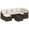 Ensemble de canapé de jardin 7 pcs Marron Poly rotin 518721518721