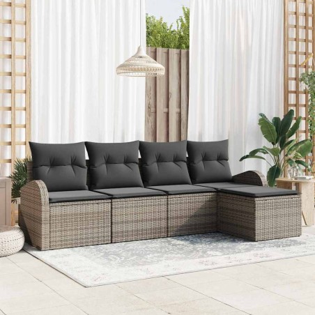 Ensemble de canapé de jardin Gris polyrotin 518723518723