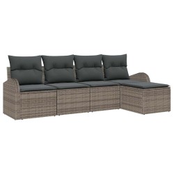 Ensemble de canapé de jardin Gris polyrotin 518723518723