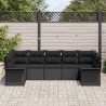 Ensemble de canapé de jardin avec coussin 7 pcs Noir polyrotin 518724518724