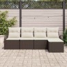 Ensemble de canapé de jardin 5 pcs Marron polyrotin 518725518725