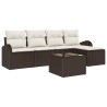 Ensemble de canapé de jardin 6 pcs Marron Poly rotin 518726518726