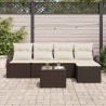 Ensemble de canapé de jardin 6 pcs Marron Poly rotin 518726518726